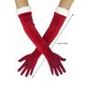 Breathable Holiday Gloves Fashion Red Polyester Christmas Gloves For Family Gatherings And Festive Event