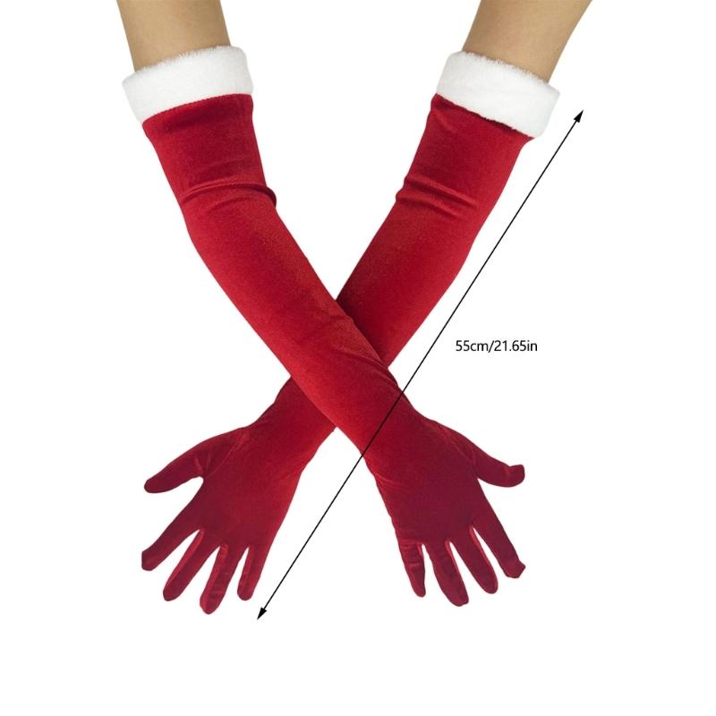 Breathable Holiday Gloves Fashion Red Polyester Christmas Gloves For Family Gatherings And Festive Event