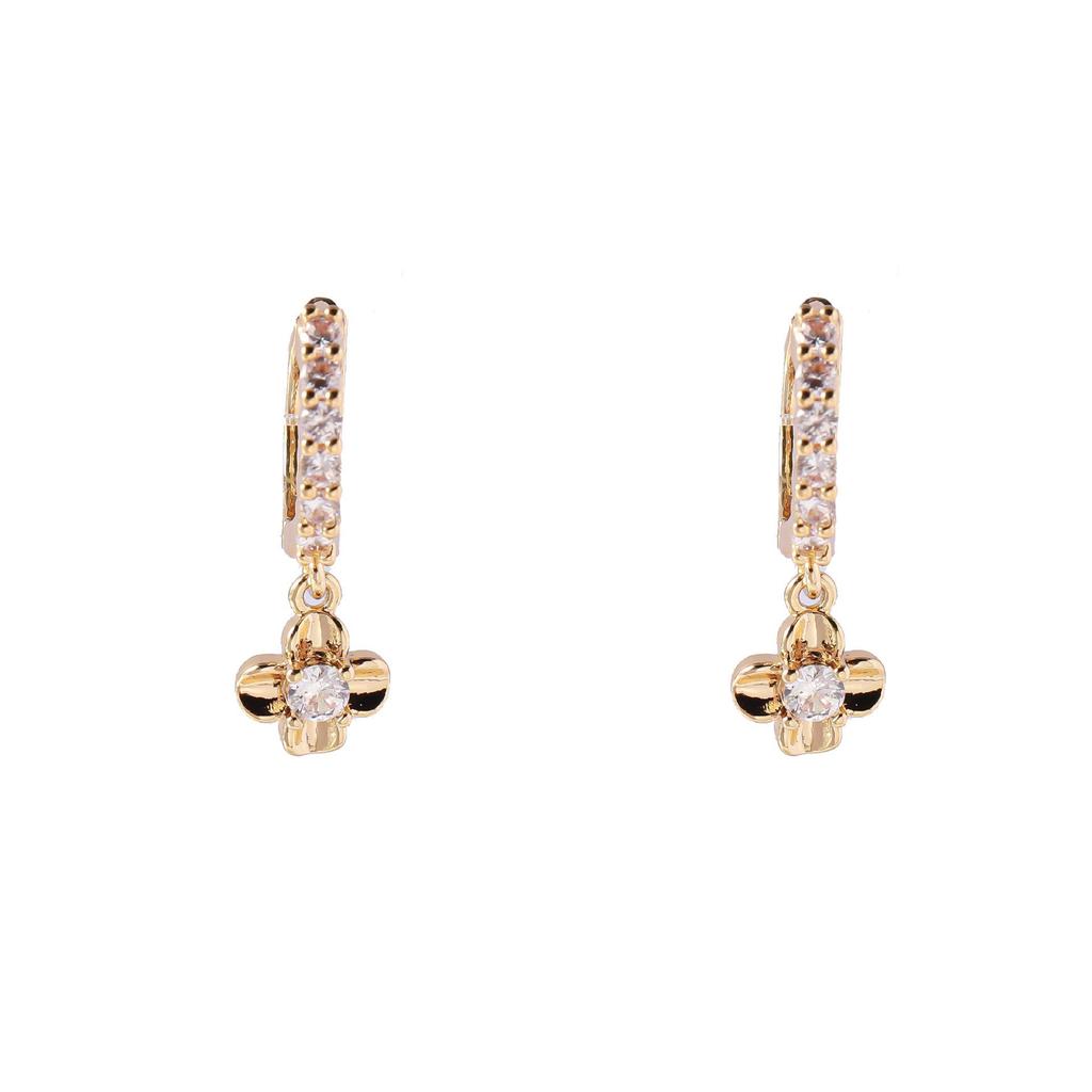 Zirconia Flower Earrings: Stylish, Light Luxury, Colorfast Women's Accessories