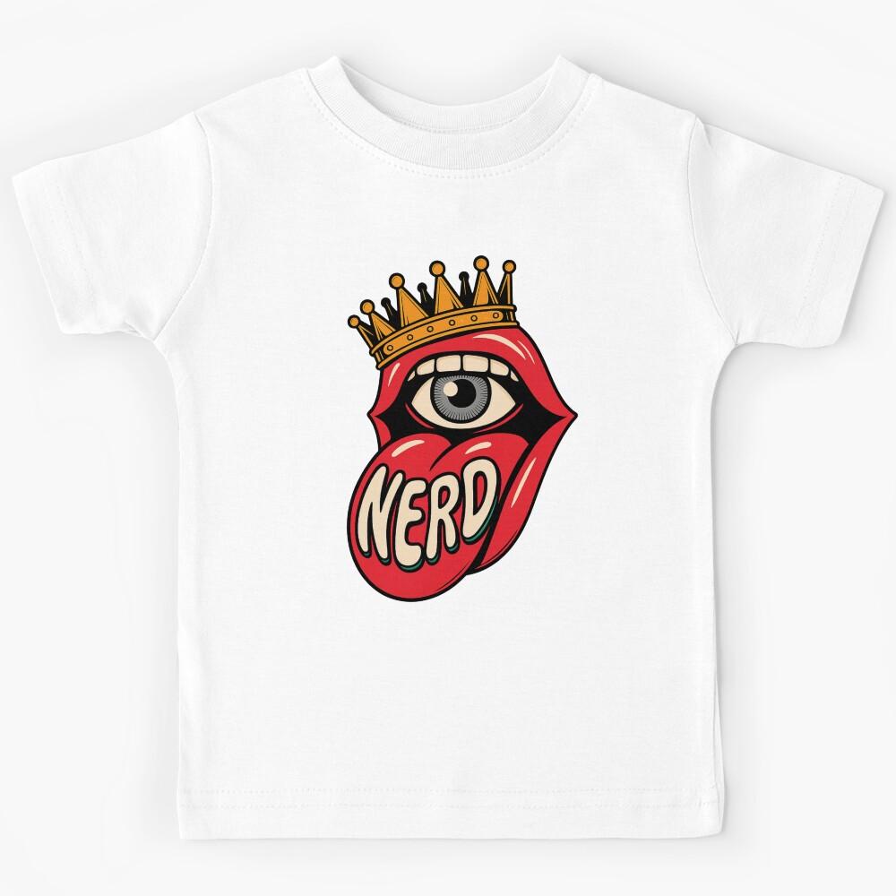NERD Rolling Stones Style Lips Eye Crown Pop Art Graphic Kids T-Shirt 140