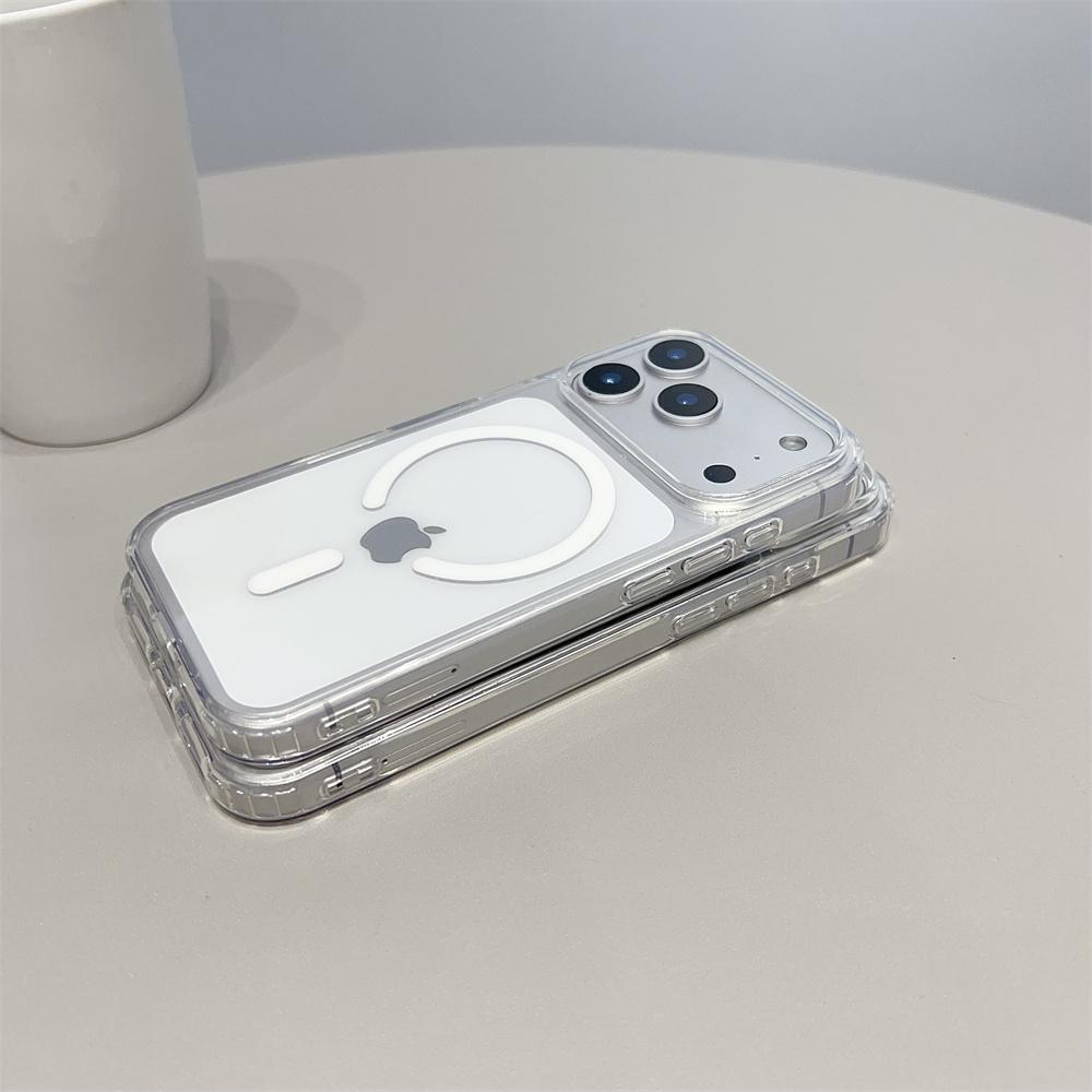 Anti Yellow Transparent Magsafe Phone Case for iPhone 17 Pro Max 17 Air 16 15 14 13 12 11 Strong Magnetic Suction Clear Cover