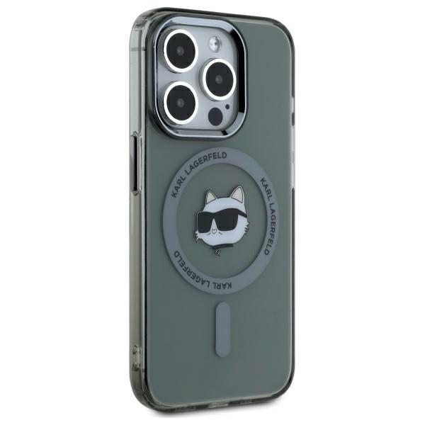 Karl Lagerfeld Klhmp15Xhlschk Iphone 15  Pro Max 6.7 Czarny/Black Hardcase Iml Metal Choupette Head Magsafe