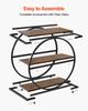 VEVOR End Table, 3-Tier Narrow Side Table with Open Storage Shelves, Modern Nightstand Bedside Desk with Round Metal Frame