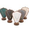 Elegant Sturdy Lint Necklace Display Stand Small Wood Jewelry Bust Holder Portable Accessory for Countertop Showcase