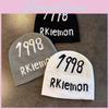 Autumn Winter Knitted Hat With 1998 Rkiemo Letter Pattern For Streetwear And Warmth