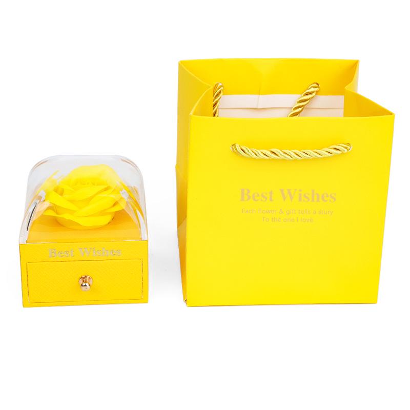 Rose Flower Drawer Jewelry Box for Rings & Necklaces