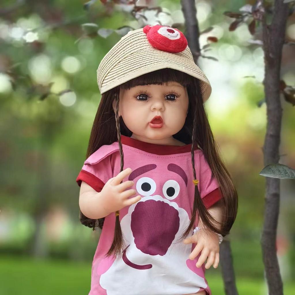 KEIUMI Reborn Baby Girl Dolls 55 Cm Full Silicone Vinyl Body Bathe Lifelike Princess Bebe Newborn Dolls Fashion XMAS Easter Gifts