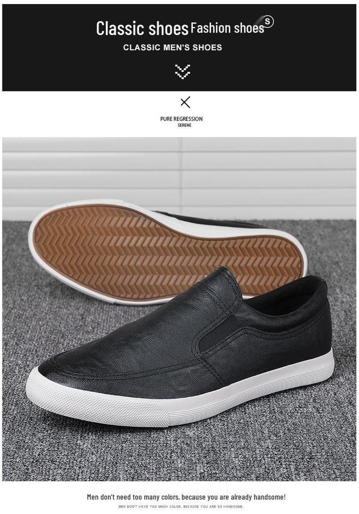 2026 Spring Men's Trendy Comfortable Slip-On Leather Shoes – Flexible, Lightweight, and Stylish