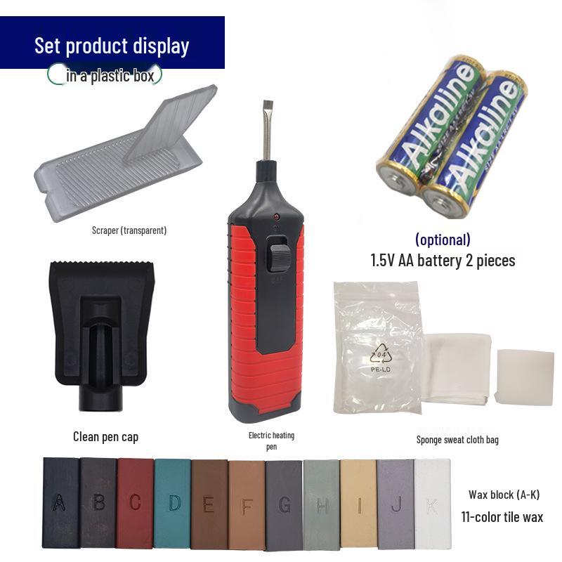 Tile Repair Kit: 17pc Set for Floor and Wall Hole Fixing