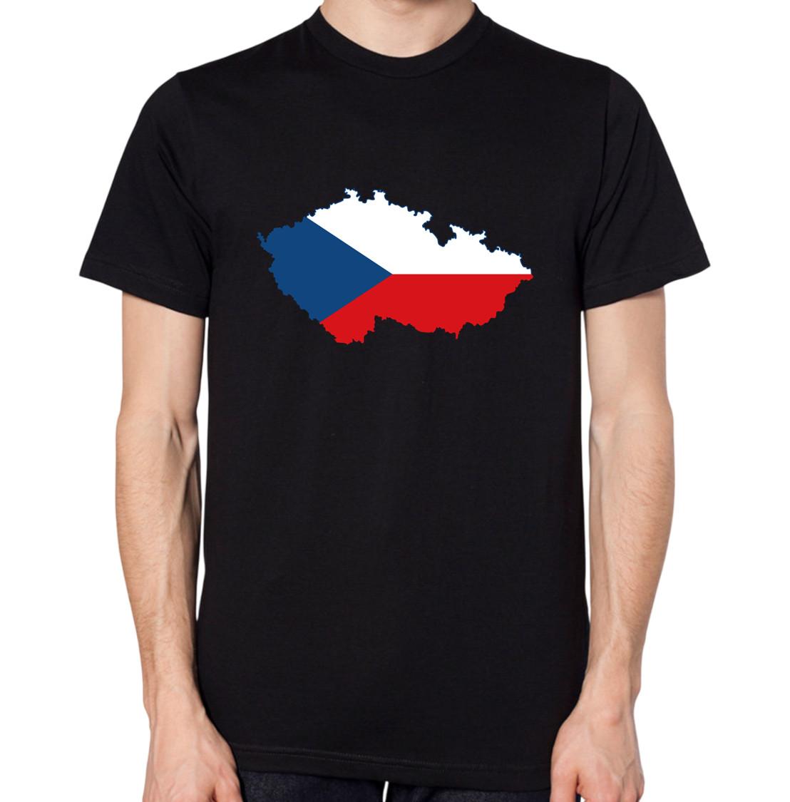 Czech Republic Flag Map T-Shirt M