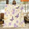 1pc 2D Flat Printing Spring & Summer New Arrival Butterfly and Flower Themed Digital Print Blanket, Suitable for All Seasons, Casual Throw Blanket, 10