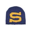 Korean-style color-block S-letter knitted beanie, unisex, for autumn and winter, warm, ear-covering, loose-fitting, and designed to be pulled over