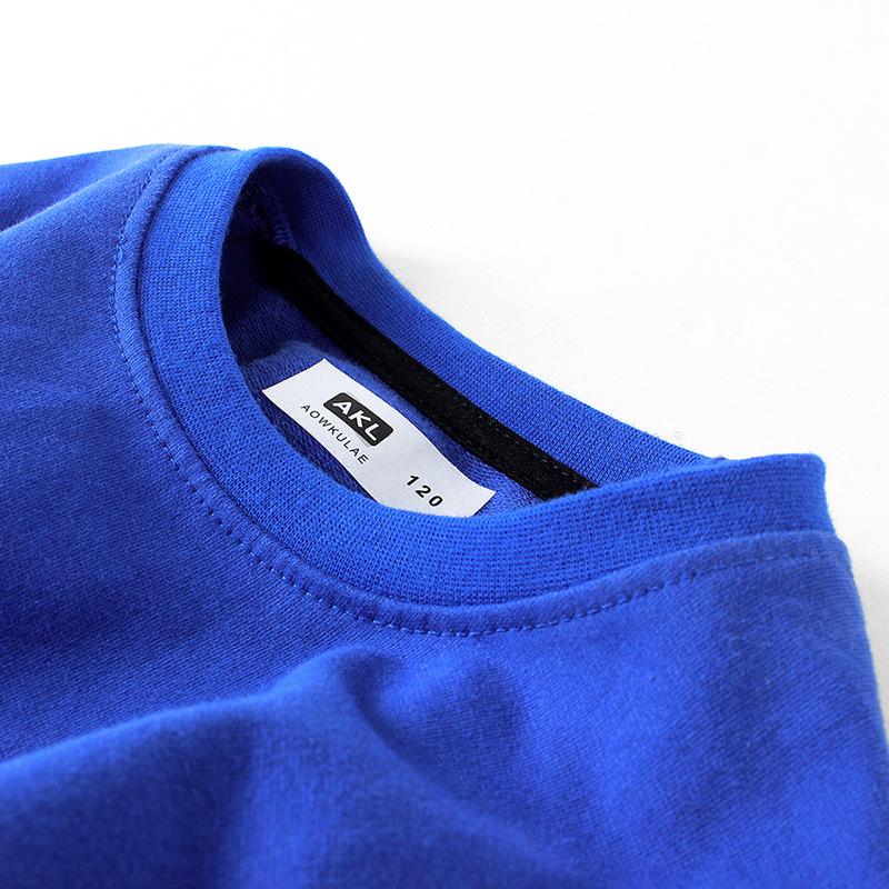 European Kids' Spring Korean-Style Sweater - Long Sleeve English Print Top for Boys