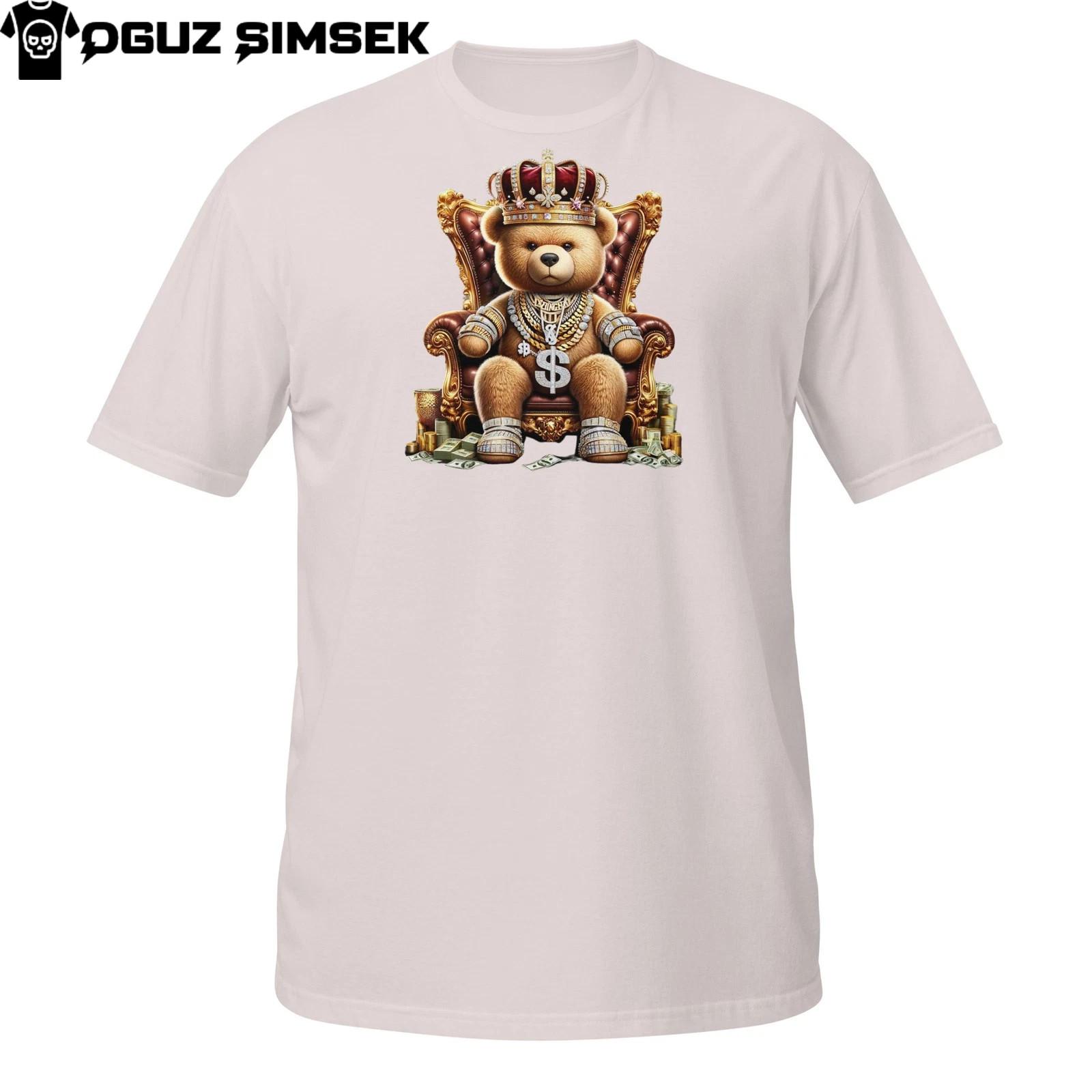Футболка Royal Gangsta Teddy – Блестящая корона Сваг Уличная графическая футболка для мужчин M