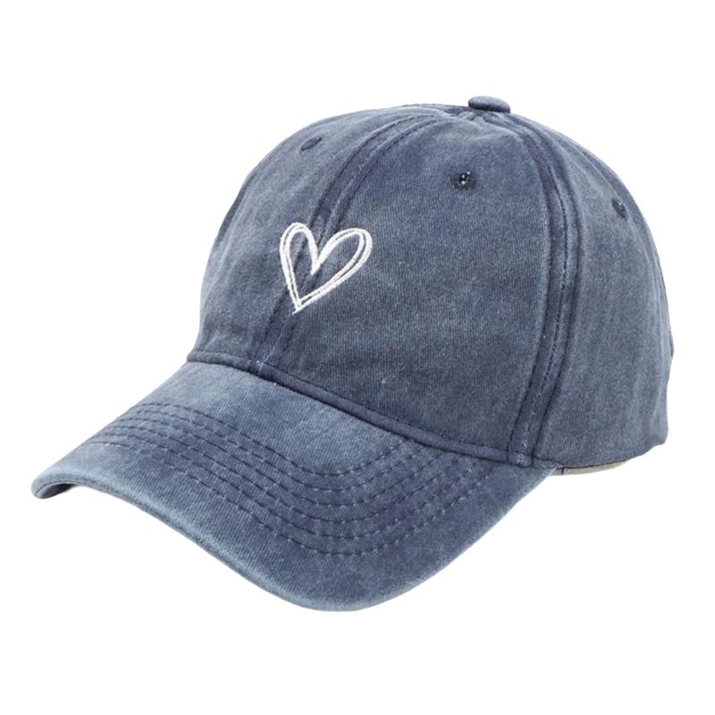 Distressed Baseball Hat for Girls Women Embroidery Heart Casual Hat for Sports Gym Mountain Camping Hat Outdoor Activity