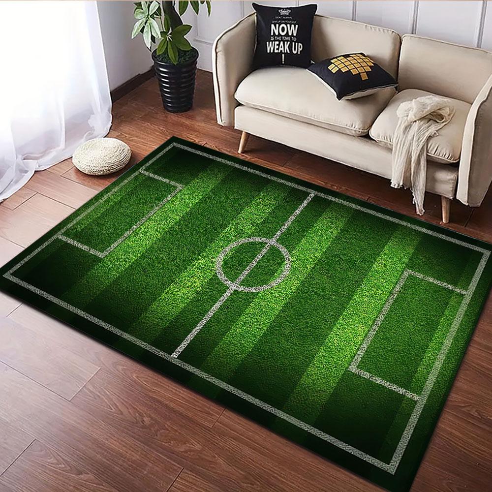 Football Field Pattern Rug Design Patterned carpet, suitable as a non slip play mat for the living room and bedroom sofa