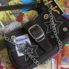 Y2k Fashi Women's Handbags Stars Pattern Cool Girls Underarm Bag Vintage Canvas Female Small Shoulder Bags Chain Tote Purses