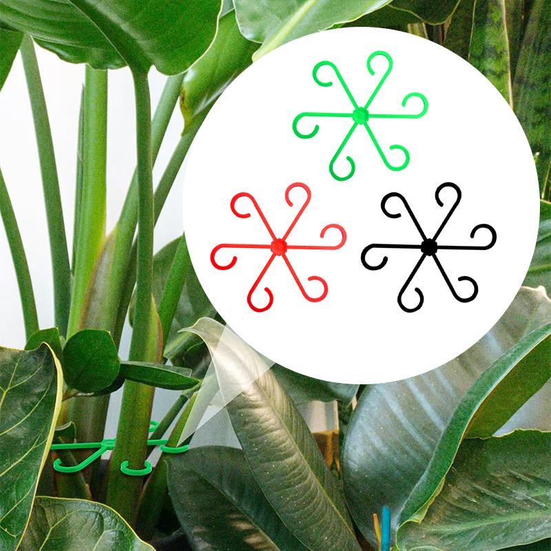 Plastic Plant Support Clips Plant Stem Support Clamp Green Vine Climbing Frame Gardening Tools Turtle Backed Bamboo Support Rod