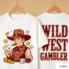 Vintage Wild West Gambler Graphic TShirt Retro Western Poker Dice Print Pure Cotton Tee Classic Cowboy Streetwear Unisex Top