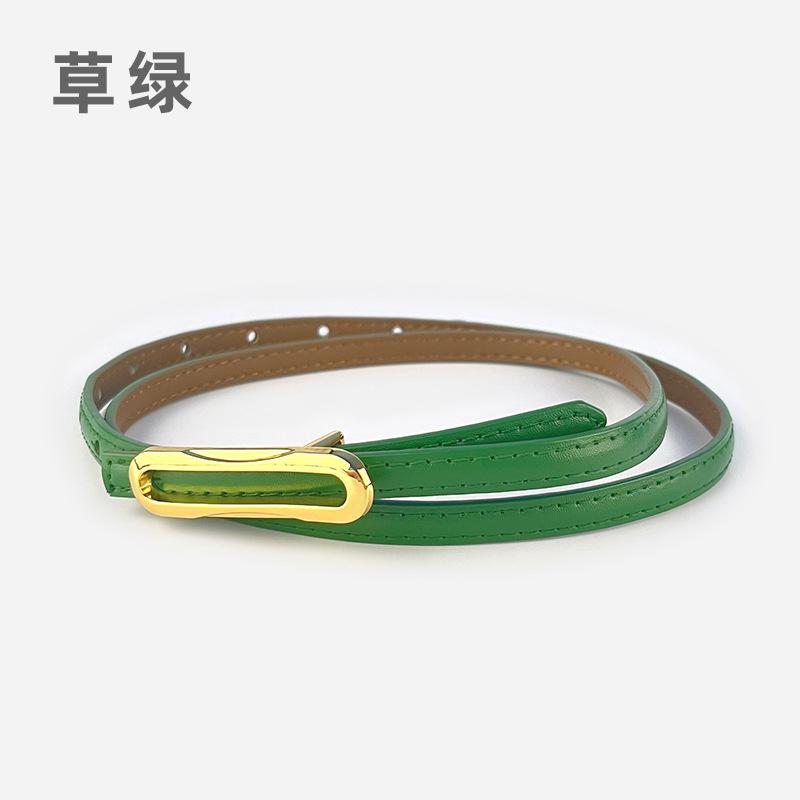 Leather Women'S Thin Belt Cowhide With Casual Pants Dress Women'S Thin Belt