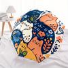 1pc Cats Flowers Automatic Umbrella   Auto Open/Close Folding Umbrella with  8 Rib Frame, 3 Fold Compact Umbrella for Men & Women, 102