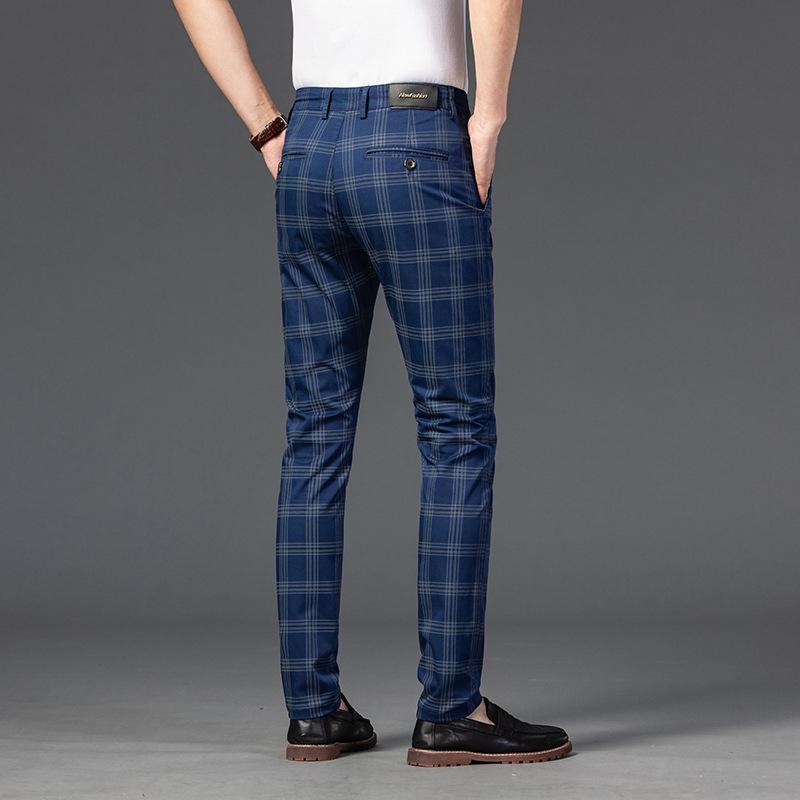 2021 Herren Frühling Casual Plaid Elastic Slim Business Pants - Jugendmodetrend