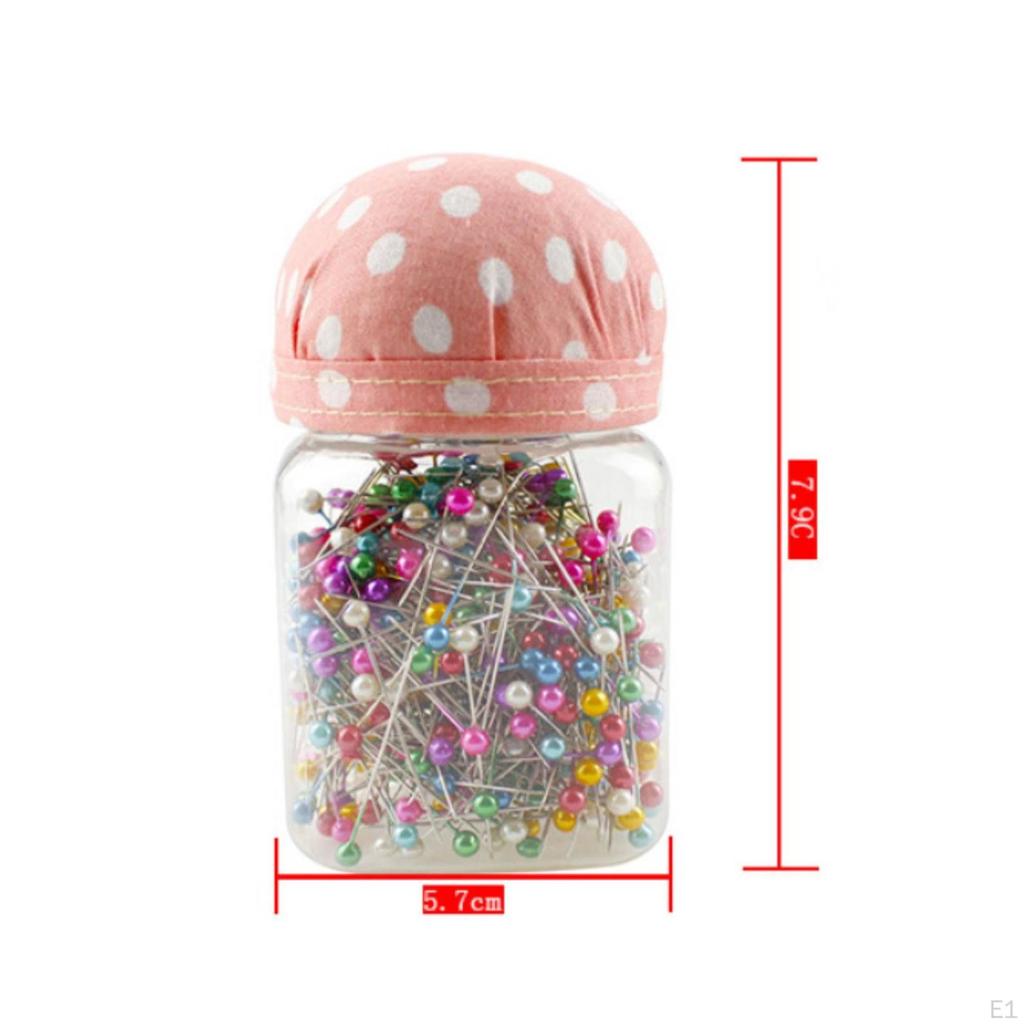 500 Pieces Pearl Head Pins MultiColored Sewing Pin Kit 2in1 Design Storage Container for