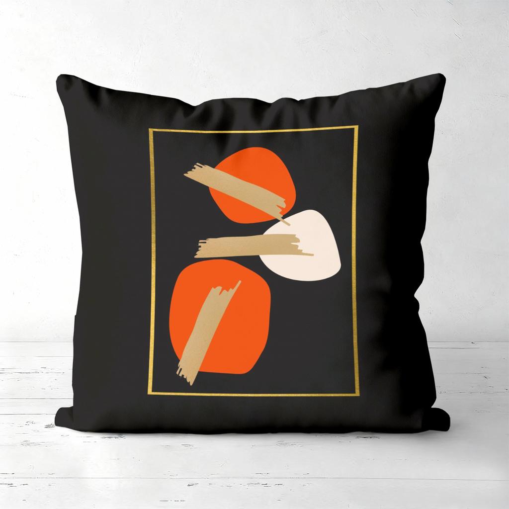 Modern Geometric Pattern Black Throw Pillow Covers Polyester Pillowcase, Sofa Decorative Cushion Cov Headboard Pillow
