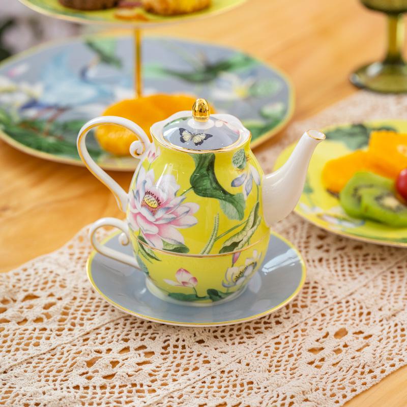 Kind und Mutter Kanne Tasse und Teller Set, Eine Person, Eine Teekanne Tasse, Keramik Nachmittagstee Set