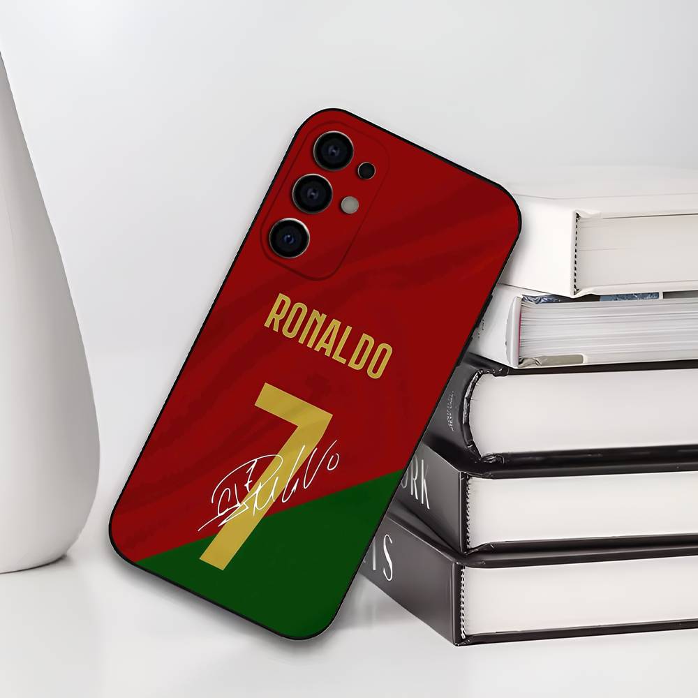 C-CR7 Football Ronaldo Phone Case For Samsung S25,S24,S21,S22,S23,S30,Ultra,S20,Plus,Soft Silicone Black Cover