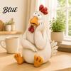 Durable Resin Garden Decor Funny Chicken Statue Figurine Farmhouse Outdoor Rustic Window Sill Decorations Yard for Balcony Flowerpot Lawn,