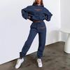 Europäisches Damen Hoodie mit Buchstabenprint & Gebürstetes Langhosen-Set - Japanischer Koreanischer Lässiger Stil