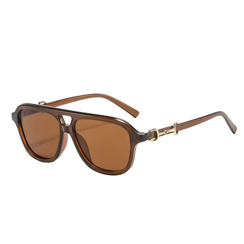 New double beam pilot sunglasses, European and American ins Internet celebrities big frame fashion street shooting show face small sunglasses trend