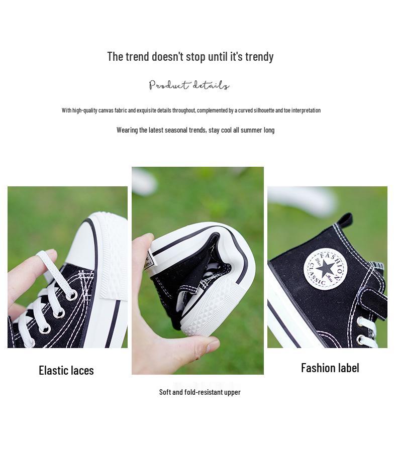 Kids' High-Top Canvas Shoes: Korean Style Spring Shoes for Boys and Girls