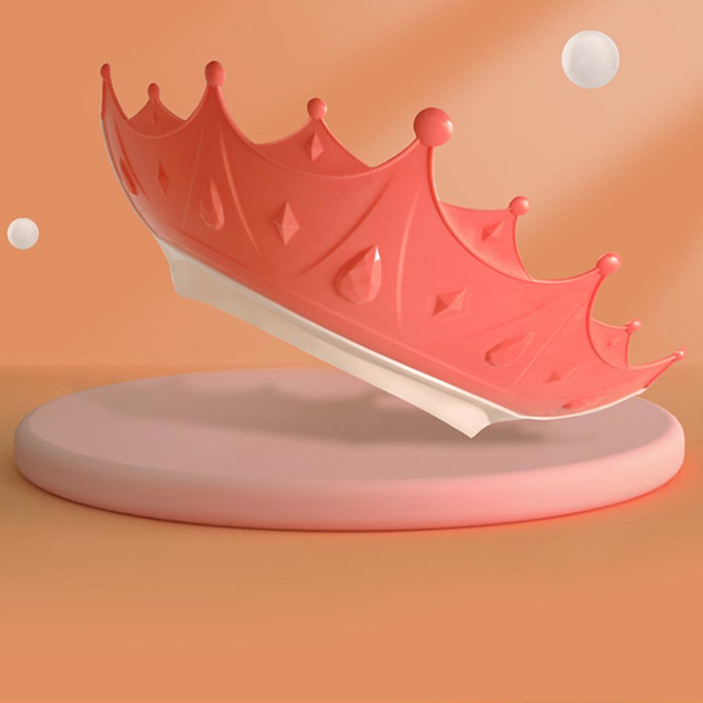 Baby Shower Cap Silicone Crown Shape Ear Protection Adjustable Waterproof Hair Washing Hat for