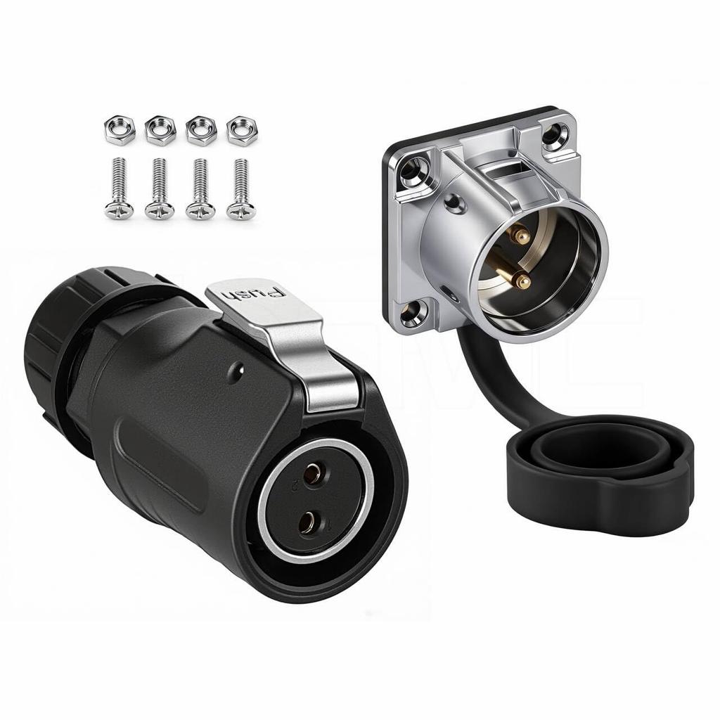 Eonvic LP20 Venkovní vodotěsný konektor 2pinový napájecí port Průmyslový kruhový konektor pro Furrion, Grand Design, Forrest River RV Solar