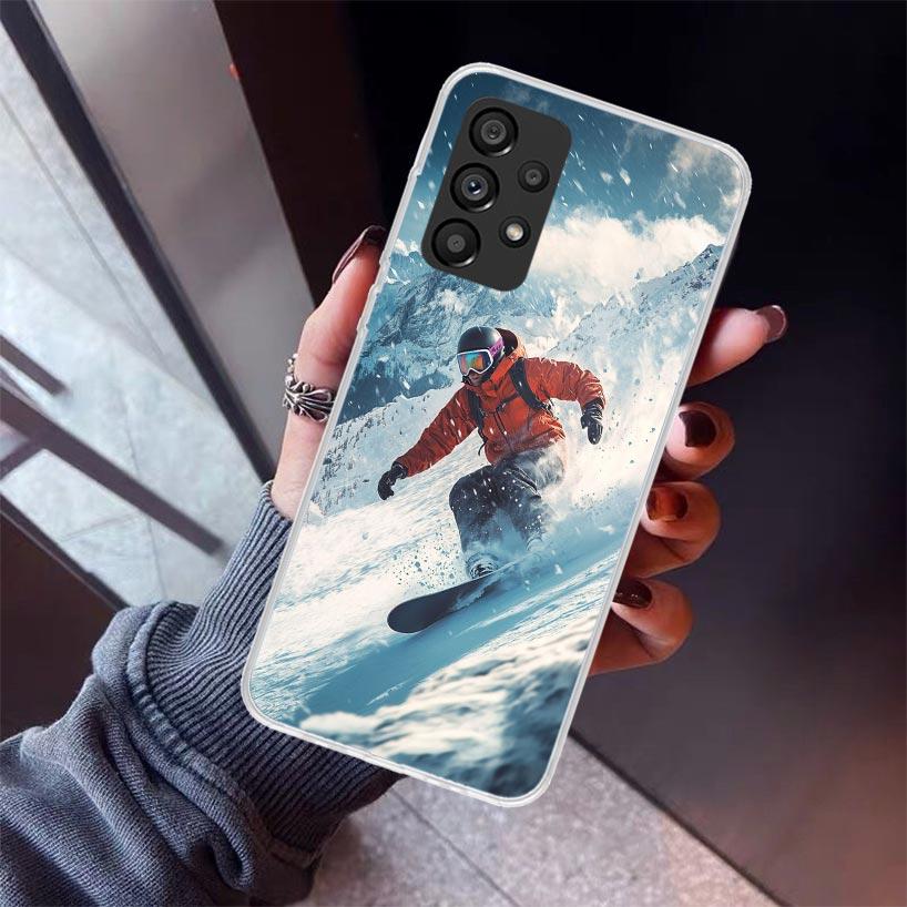 Adventure Snowboarding Extreme Phone Case For Samsung Galaxy A12 A52S A42 A32 A22 A51 A50 Note 20 Ultra 10 S10 Plus A71 A70 A31
