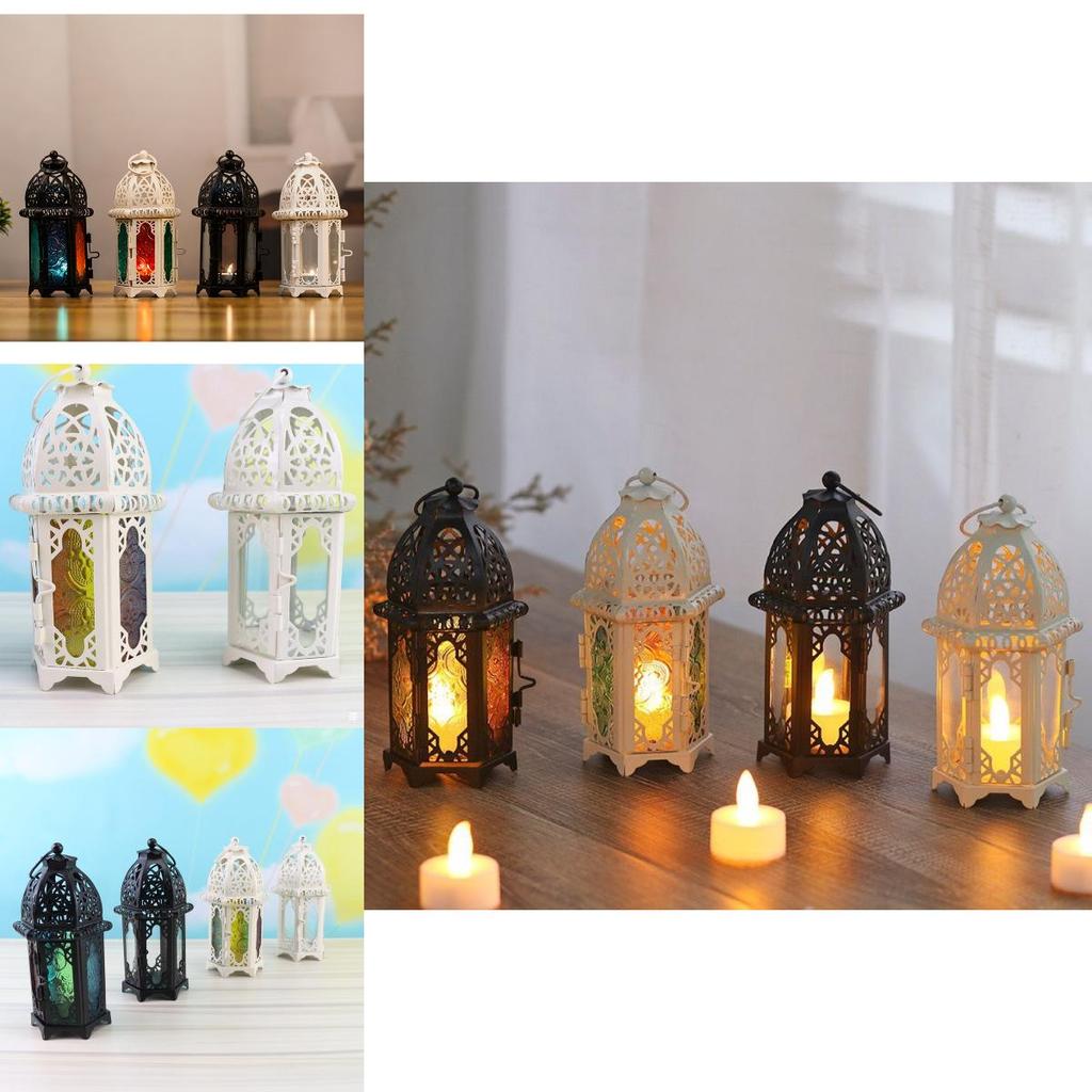 Marokkanische Vintage Hohl-Eisenlaterne Teelicht Hängende Kerzenleuchter Halter