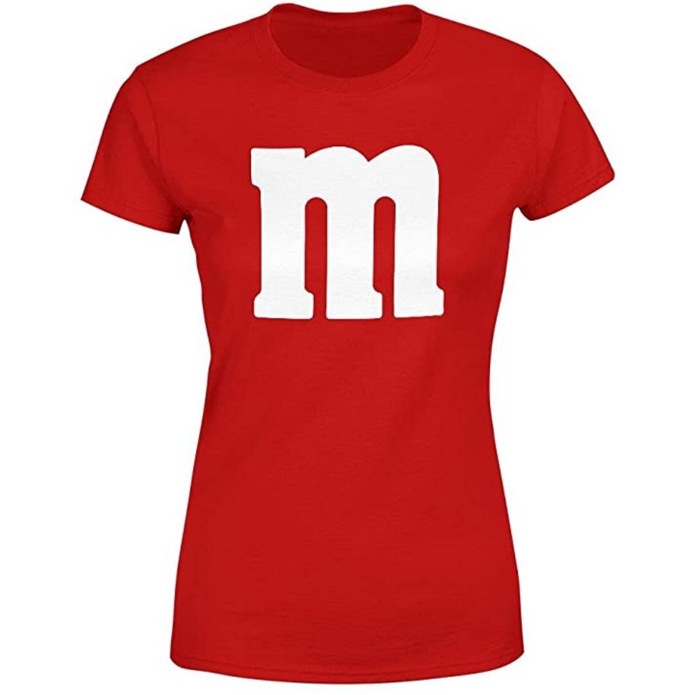 Letter M Halloween Costumes T-Shirt | Funny Cool Graphic Tee Idea | Shirts for Women Ropa Plus Size Mujer