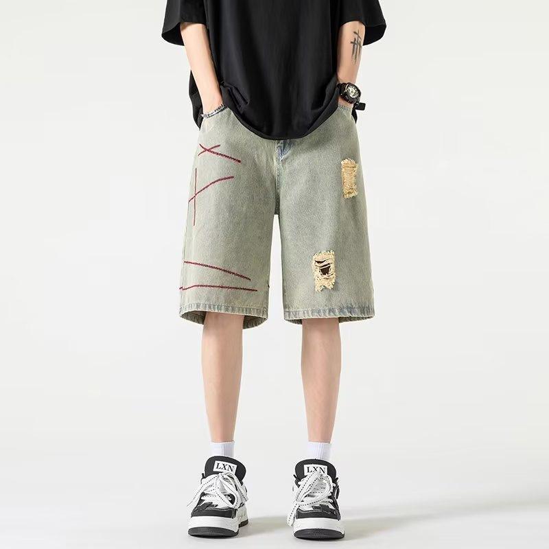 Джинсовые шорты JYL мужские летние винтажные микроэластичные японские модные 5-точечные джинсовые M базар