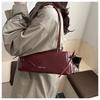 Vintage Solid Color Women Soft Pu Shoulder Bags Simple Ladies Underarm Bag Versatile Portable Female Pillow Handbags Purse