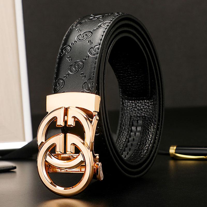 Business Men Belt Casual Fashion Luxury Designer Famous Brand Automatic G Buckle Women Belts Leather Belt for Men Male Jeans