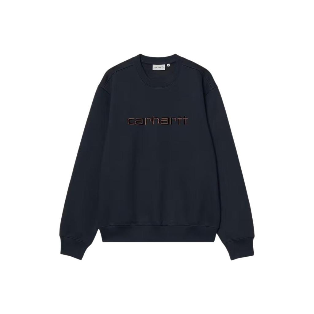 Carhartt WIP FW25 Embroidered Script Logo Loose Fit Long Sleeve Crewneck Sweatshirt Men sweatshirt I030546-38C-XX
