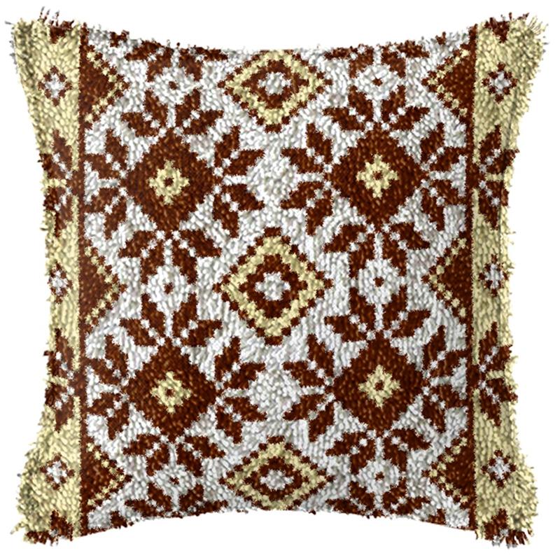 Cute Animal Latch Hook Pillow Smyrna Package Hooks Hand Knitted Dog Embroidered Pillow Carpet Embroidery Set Latch Hook Rug Kits