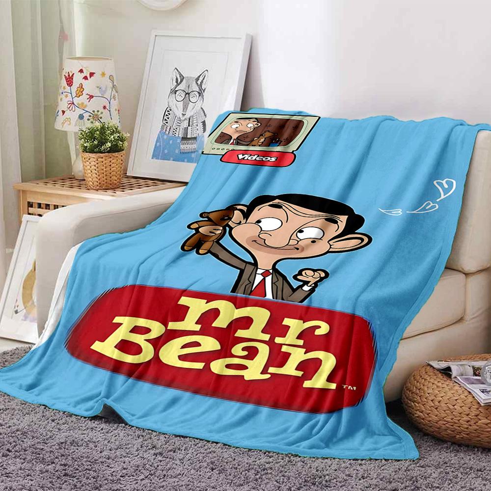 1 Stück Mr Beans Video Adventures Flanelldecke für Super Weichen Niedlichen Komfortdecke für Reisebettwäsche Couch Sofa Decke Y73044