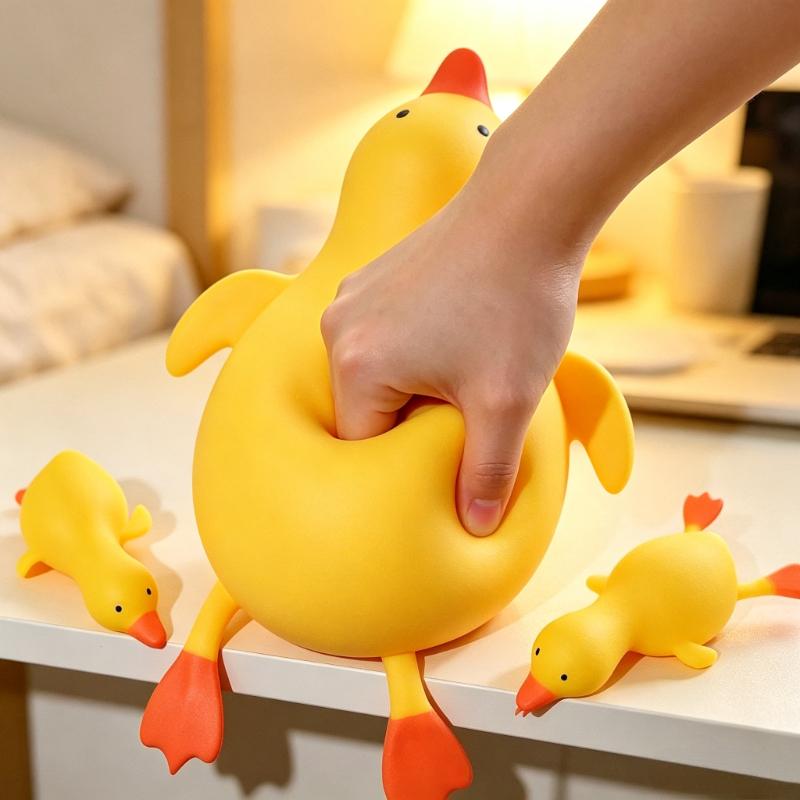 Cute Duck Slow Rising Stretchable Squishy Squeeze Toy Animal Stress Relief Fidget Decompression Gift For Kids And Adults