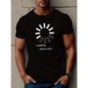 European Size Men's Casual Short Sleeve T-Shirt with Geometric Print - Breathable Cotton, Round Neck, Machine Washable - Perfect for Summer