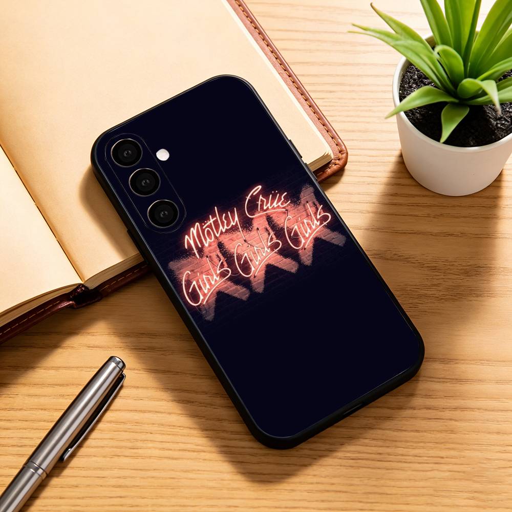 Retro Motley crue   Phone Case For Samsung Galaxy A73,A72,A71,A70,A53,A52,A51,Soft Silicone Black Cover