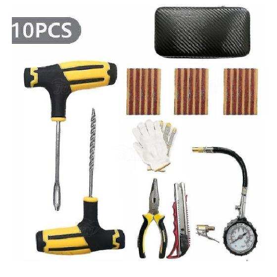 Car Vacuum Tire Repair Studding Tool Set Auto Bike Tubeless Tire Tyre Puncture Plug Garage Tool with Rubber Strip PVC