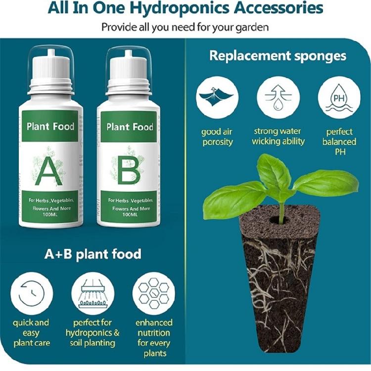 166pcs  Pods Kits Indoor Hydroponics Growing System with Labels Grow Basket